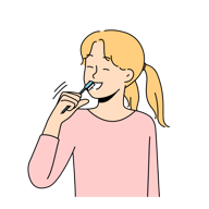 girl brushing teeth
